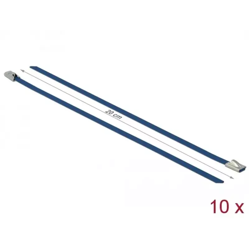 Kabelbinder DeLOCK 18793 Stahl Blau 200mm 10 Stk.