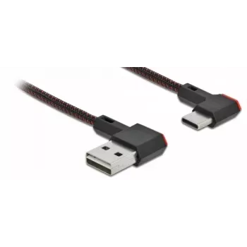 USB-Kabel Typ-A Stecker auf USB Typ-C Stecker abgewinkelt links/rechts 1,5 m DeLOCK 85282