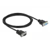 Delock RS-232 Nullmodem-Kabel, D-Sub 9 Stecker auf Buchse, schlankes Steckergehäuse, 2 m, Schwarz