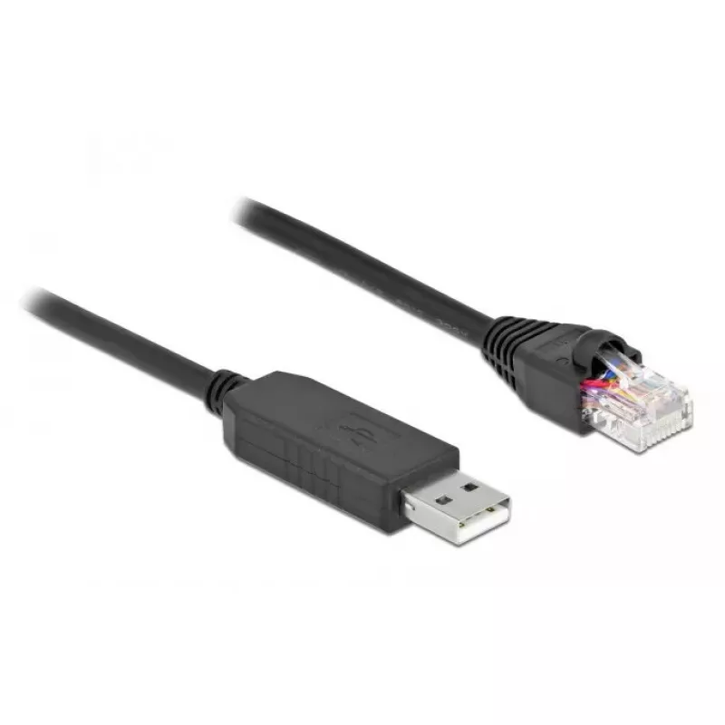 Serielles Verbindungskabel DeLOCK 64160 USB Typ-A auf RJ45 1 m Schwarz