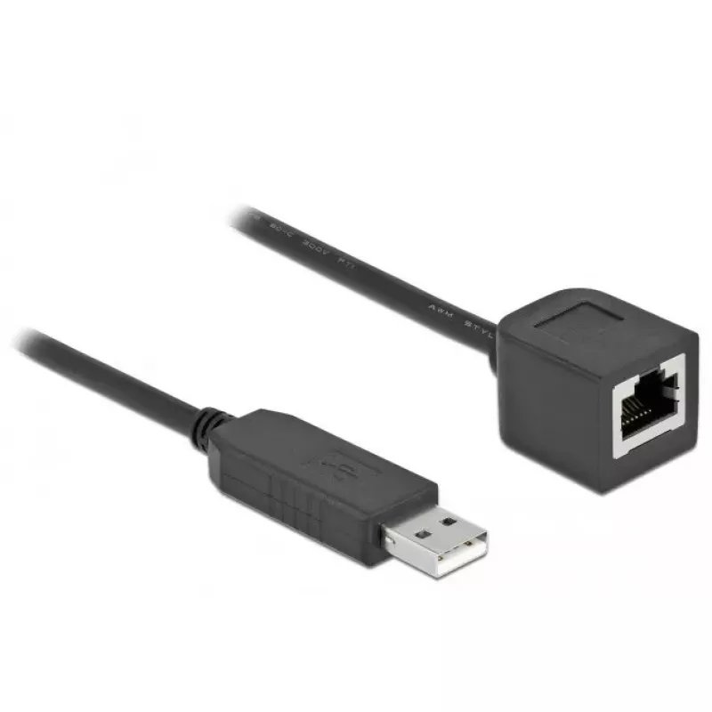 Serielles Anschlusskabel DeLOCK 64162 USB 2.0 Typ-A auf RS-232 RJ45 25 cm schwarz