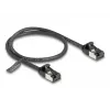 Netzwerkkabel DeLOCK RJ45 Kabel Stecker auf Stecker Cat.8.1 flexibel 0,5 m schwarz