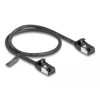 Netzwerkkabel DeLOCK RJ45 Kabel Stecker auf Stecker Cat.8.1 flexibel 0,5 m schwarz