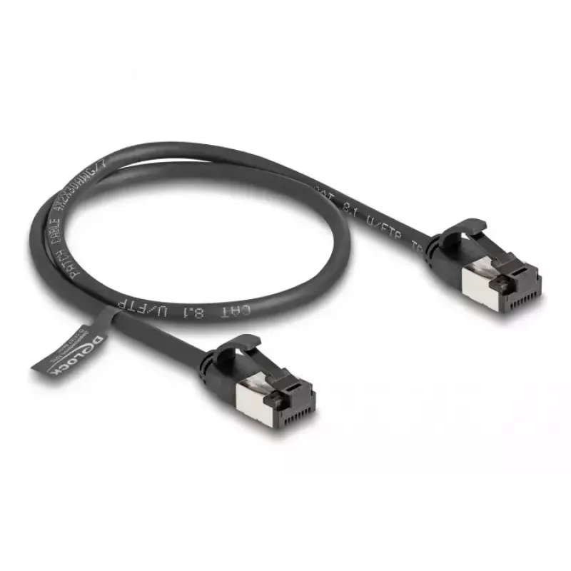 Netzwerkkabel DeLOCK RJ45 Kabel Stecker auf Stecker Cat.8.1 flexibel 0,5 m schwarz