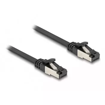 Netzwerkkabel DeLOCK RJ45 Flach-Patchkabel Stecker auf Stecker Cat.8.1 1 m schwarz