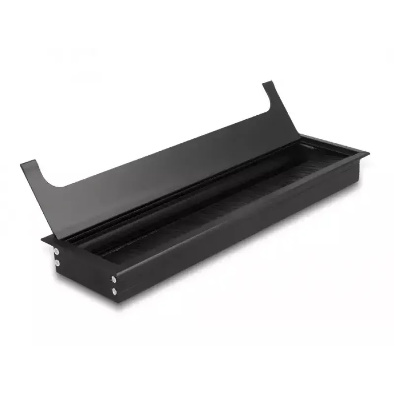 Kabeldurchlass DELOCK 66858 für Schreibtisch, schwarz, 80×300×28 mm