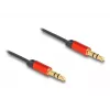 Audiokabel DeLOCK 85369 0,9 m 3,5 mm Stecker auf Stecker Schwarz Rot vergoldet