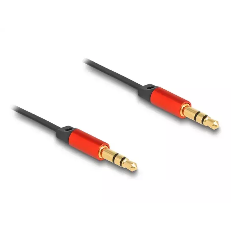 Audiokabel DeLOCK 85369 0,9 m 3,5 mm Stecker auf Stecker Schwarz Rot vergoldet