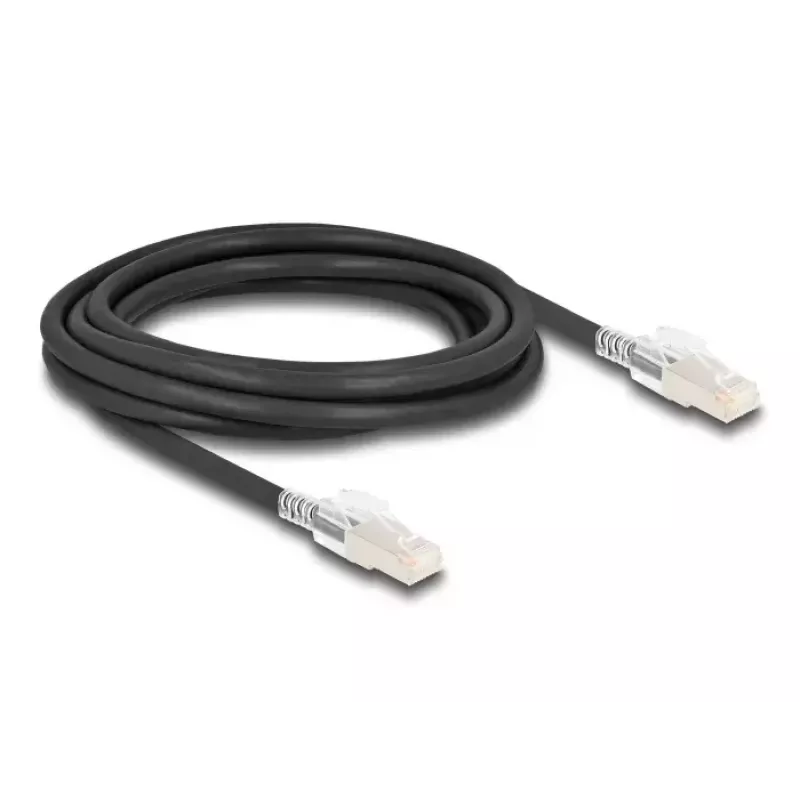 Netzwerkkabel DELOCK 80257 — Cat6a S/FTP (S‑STP), RJ‑45 auf RJ‑45, 3 m, schwarz