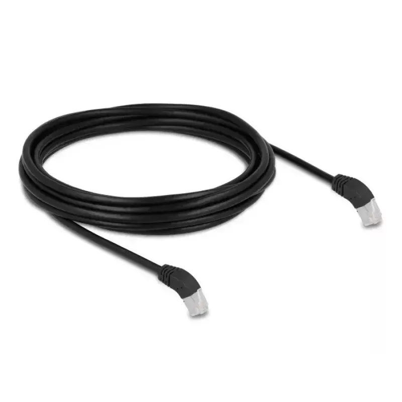DeLOCK RJ45-Netzwerkkabel Cat.6A S/FTP 45° nach unten abgewinkelt 5 m schwarz