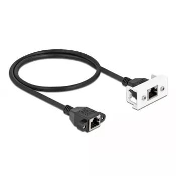 DeLOCK Netzwerk-Verlängerungskabel Cat.6A 50 cm S/FTP RJ45 Schwarz