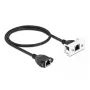 DeLOCK Netzwerk-Verlängerungskabel Cat.6A 50 cm S/FTP RJ45 Schwarz
