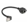 DeLOCK Netzwerk-Verlängerungskabel S/FTP RJ45 90° gewinkelt auf RJ45 Cat.6A 0,25 m schwarz