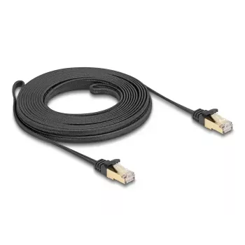 Netzwerkkabel DeLOCK RJ45 Flach 7,5 m Cat6A U/FTP Schwarz