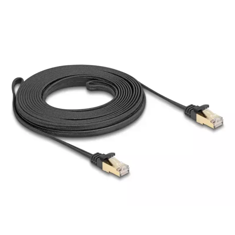 Netzwerkkabel DeLOCK RJ45 Flach 7,5 m Cat6A U/FTP Schwarz