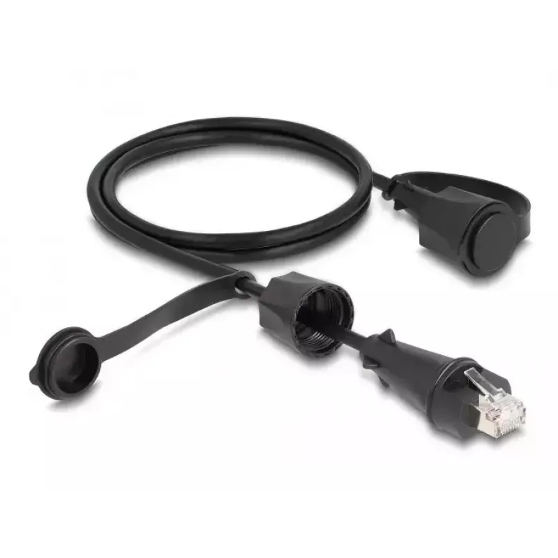 DeLOCK Netzwerkkabel RJ45-Stecker auf RJ45-Stecker Cat.6 STP 1m IP68 Schwarz