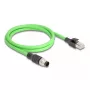Netzwerkkabel DeLOCK M12 Kabel A-codiert 8-polig Stecker auf RJ45 Stecker PUR (TPU) 2 m