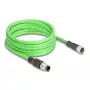 Netzwerkkabel DeLOCK M12 Kabel A-codiert 8-polig Stecker auf Buchse PUR (TPU) 5 m
