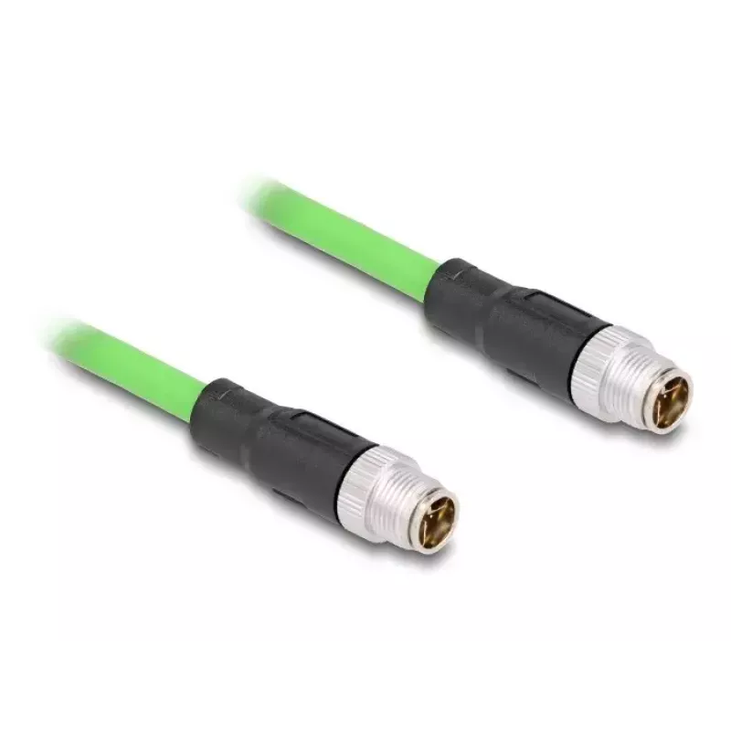 Netzwerkkabel DeLOCK M12 Kabel X-kodiert 8-polig Stecker auf Stecker PUR (TPU) 2 m
