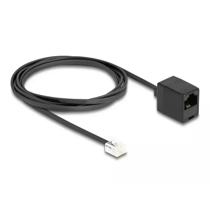 DeLOCK Telefonkabel RJ11-Stecker auf RJ45-Buchse schwarz 2 m