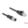 Netzwerkkabel DeLOCK M12 Kabel D-kodiert 4-polig Stecker auf RJ45 Stecker Cat5e 1 m Schwarz