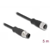 Netzwerkkabel DeLOCK M12 Kabel D-kodiert 4-polig Stecker auf Buchse Cat5e 5 m Schwarz