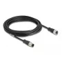 Netzwerkkabel DeLOCK M12 Kabel D-kodiert 4-polig Stecker auf Buchse Cat5e 5 m Schwarz