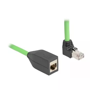DeLOCK Netzwerkkabel RJ45 Cat.6A Aufwärts abgewinkelter Stecker auf Buchse 5 m Grün