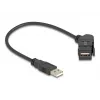 DeLOCK USB 2.0 Typ-A Panelmount Buchse 45° abgewinkelt auf Typ-A Stecker 30 cm Kabel schwarz