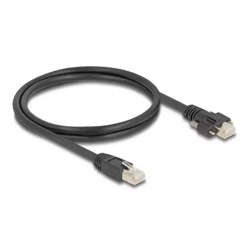 DeLOCK Kabel RJ45-Stecker auf RJ45-Stecker 1m Cat.6A S/FTP schwarz