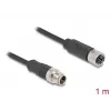 Netzwerkkabel DeLOCK M12 Kabel X-kodiert 8-polig Stecker auf Buchse Cat5e 1m Schwarz