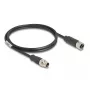 Netzwerkkabel DeLOCK M12 Kabel X-kodiert 8-polig Stecker auf Buchse Cat5e 1m Schwarz
