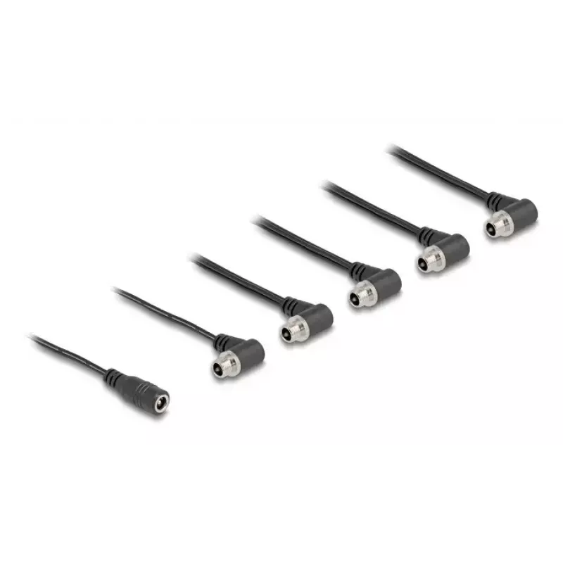 Stromkabel DELOCK 90122, 0,762 m, DC-Stecker 5,5×2,1 mm ↔ 5×5,5×2,1 mm, 48 V 5 A