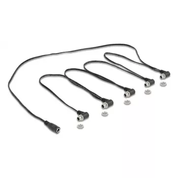 Stromkabel DELOCK 90122, 0,762 m, DC-Stecker 5,5×2,1 mm ↔ 5×5,5×2,1 mm, 48 V 5 A