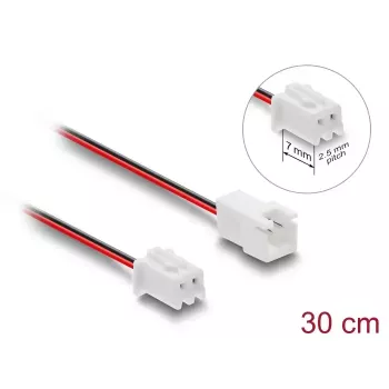 Kabelverlängerung DELOCK 90762 für Computer-Kühlsysteme, PVC-Mantel, Ø 1,3 mm, schwarz/rot/weiß