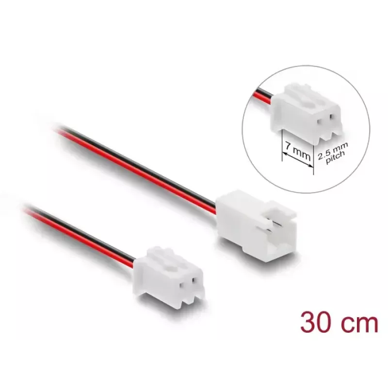 Kabelverlängerung DELOCK 90762 für Computer-Kühlsysteme, PVC-Mantel, Ø 1,3 mm, schwarz/rot/weiß