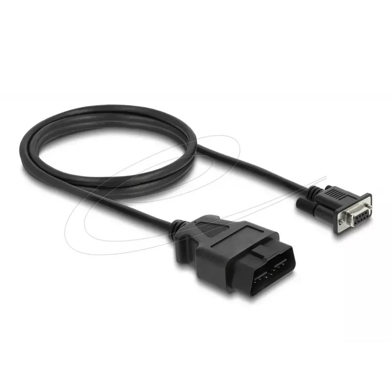 DELOCK Adapterkabel OBD‑2 Stecker auf DB‑9 Buchse, Cat5e, Schwarz, 1,15 m