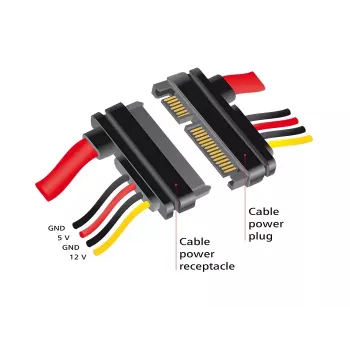 SATA-Kabel DeLOCK 83804 1m SATA 22-polig Schwarz Rot Gelb