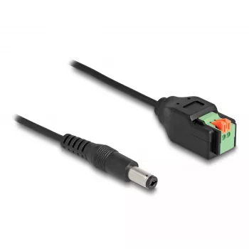 DeLOCK DC-Kabel 2,1 x 5,5 mm Stecker auf 2-polige Klemmleiste Adapter 15 cm