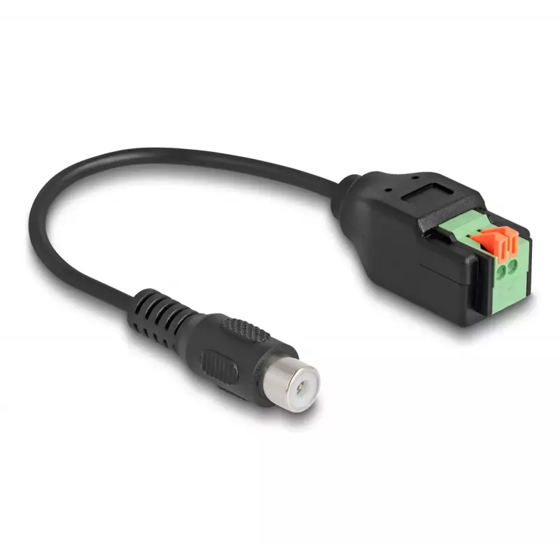 DeLOCK RCA-Stecker auf Klemmleisten-Adapter 15 cm 2-polig