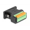 DeLOCK D-Sub 9 Buchse auf Klemmleistenadapter mit Drucktaster Schwarz