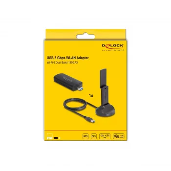 DeLOCK 12771 WLAN-Netzwerkkarte 1201 Mbit/s USB Wi-Fi 6