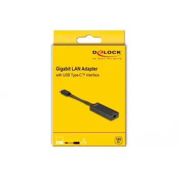 DeLOCK 66246 Kabel-Adapter RJ-45 USB C Schwarz 0,09 m