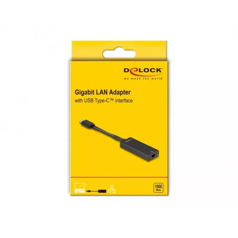 DeLOCK 66246 Kabel-Adapter RJ-45 USB C Schwarz 0,09 m