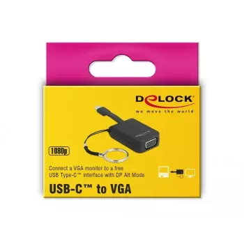 Videokabel-Adapter DeLOCK 63941 USB Type-C auf VGA 0,03 m Schwarz