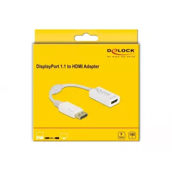 Adapter DisplayPort 1.1 Stecker auf HDMI Buchse Passiv weiß DeLOCK 61015