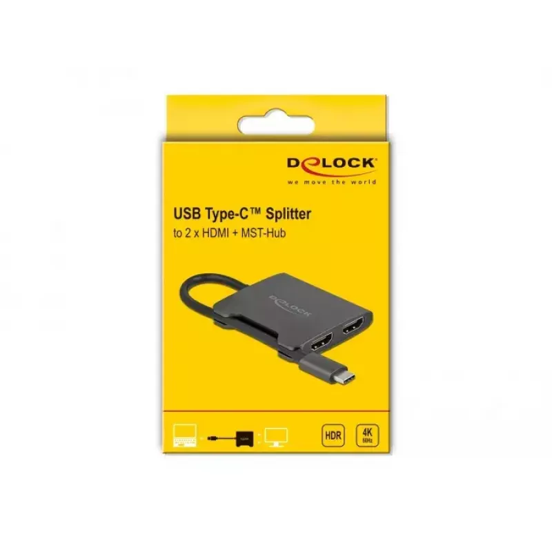 DeLOCK USB Type-C Splitter DP Alt Mode auf 2 x HDMI MST 4K 60 Hz