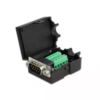 Kabelverbinder DeLOCK 66264 Sub-D 9 10-polige Klemmleiste Schwarz