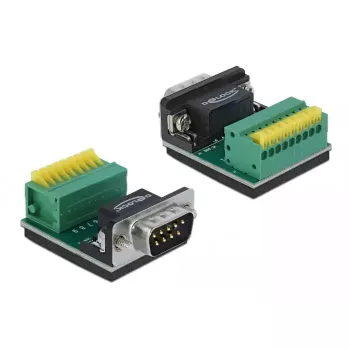Kabelverbinder DeLOCK 66321 1 x Seriell Sub-D 9 1 x 9-polig Schwarz Grün Silber Gelb