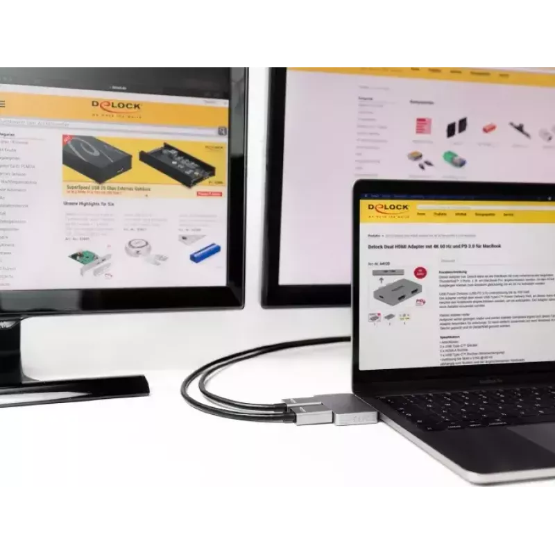 Dual-HDMI-Adapter DeLOCK 64123 für MacBook